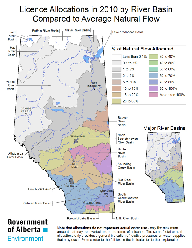 Alberta Water Allocations Map