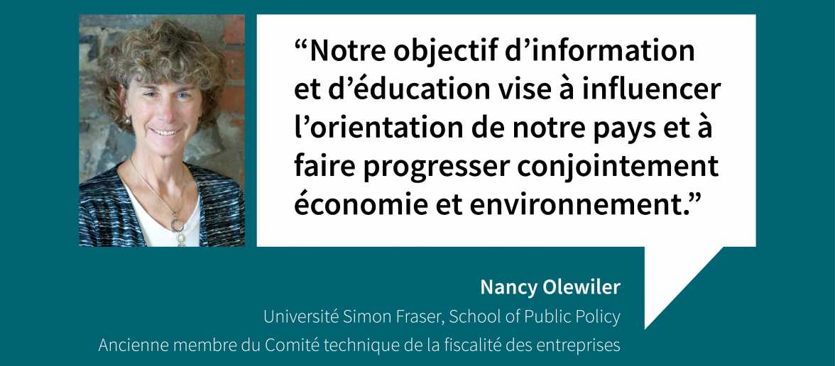 Nancy Olewiler - Rapport annuel 2015 - Commission de l'écofisaclité du Canada