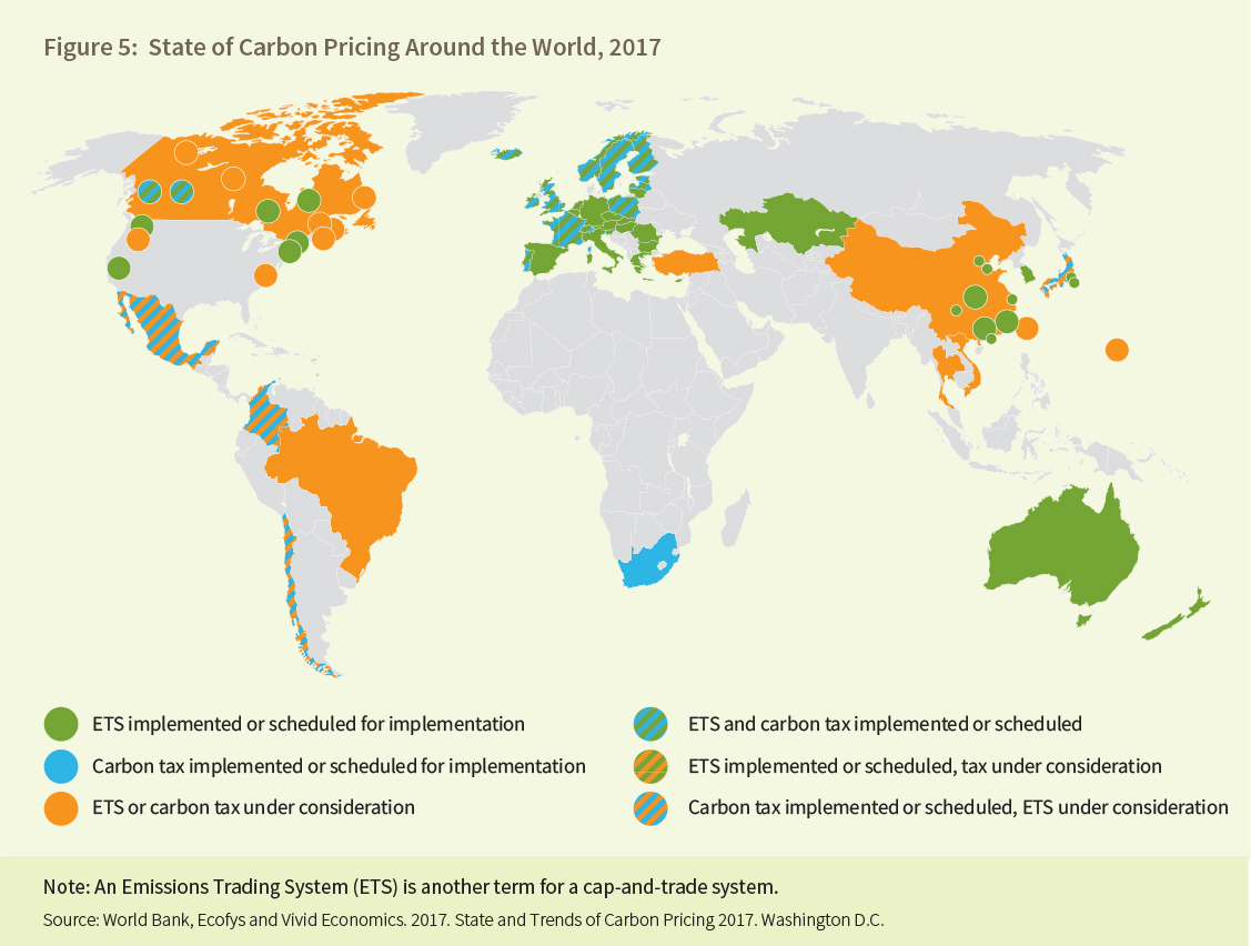Figure 5: State of Carbon Pricing Around the World, 2017